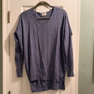Elegant Blue V-Neck Sweater for Women